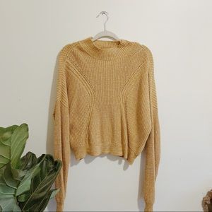 KENDALL & KYLIE Mustard Yellow Mockneck Sweater